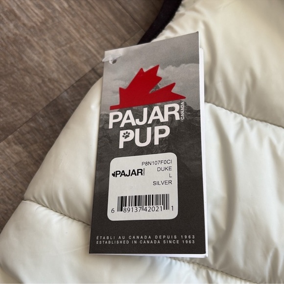 Pajar Pup off-white dog jacket with hood size large (NWT) - Picture 4 of 9